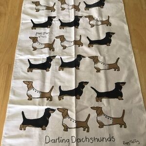 ANTHROPOLGIE - POPPY TREFFY - DACHSHUND TEA TOWEL